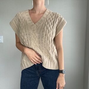 Anthropologie Cable Knit Sweater Vest